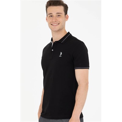 Erkek Siyah Basic Polo Yaka Tişört