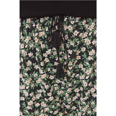 Pijama largo algodón canalé negro