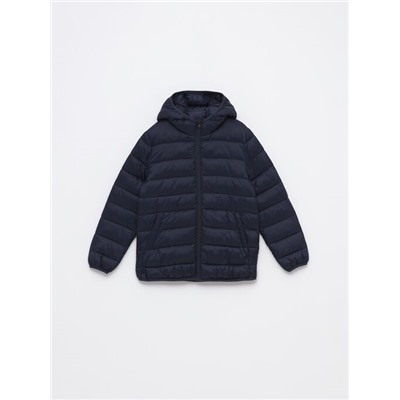 LIGHTWEIGHT HOODED PUFFER JACKET