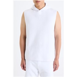 Sudadera con capucha sin mangas - Blanco