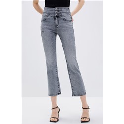 Vaquero bootcut 7/8 de tiro alto Gris claro