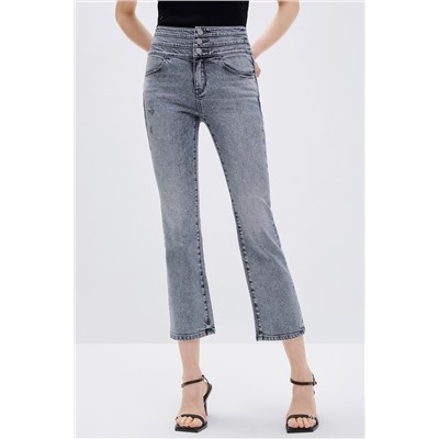 Vaquero bootcut 7/8 de tiro alto Gris claro