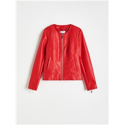 Bikerjacke in Lederoptik