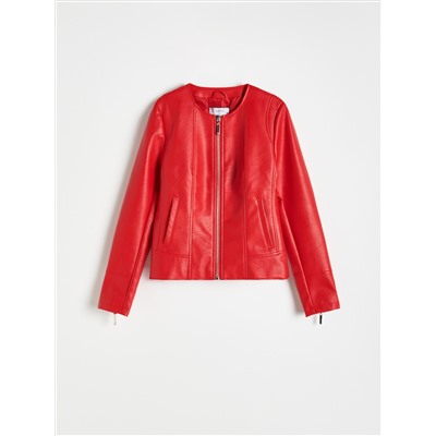 Bikerjacke in Lederoptik