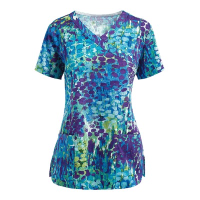 BIO Scrubs Monet Garden Print Top
