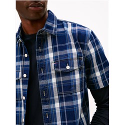 Regular Fit Plaid Denim Shirt