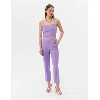 Mor Crop Askılı Bluz