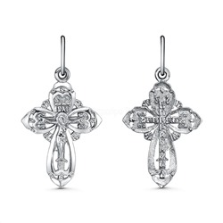 Крест из серебра родированный - 3,1 см 925 пробы 2-426р