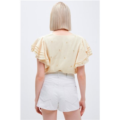 Camisa de seda Crudo