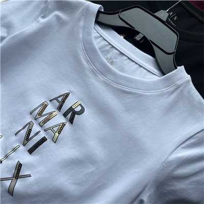 Эластичная женская футболка с пайетками ARMAN*I EXCHANGE ОРИГИНАЛ!