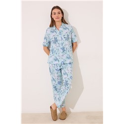 Pijama camisero Capri 100% algodón flores
