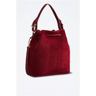 Bolso saco de piel Jila Burdeos