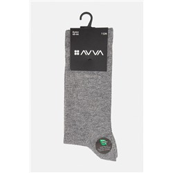 Avva Erkek Gri Düz Bambu Soket Çorap E008501