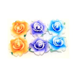 Набор свечей «Розы» (голубой+синий+оранжевый) / Roses candles (blue+orange)