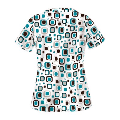 UA Funky Geo Teal Scallop Neck Top