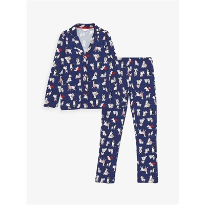 LC Waikiki Gömlek Yaka Desenli Uzun Kollu Kadın Pijama Takımı, LCW DREAM                                            
                                            Gömlek Yaka Desenli Uzun Kollu Kadın Pijama Takımı