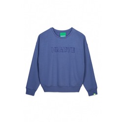 Sudadera felpa algodón azul