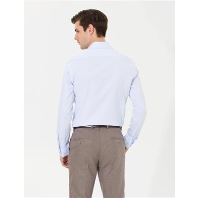 Açık Mavi Slim Fit Uzun Kollu Gömlek