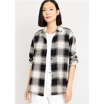 Flannel Boyfriend Button-Down Shirt