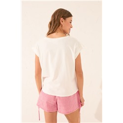 Camiseta manga corta 100% algodón blanco Snoopy
