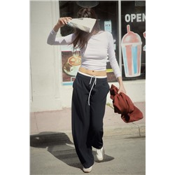 WIDE-LEG TROUSERS WITH DOUBLE WAISTBAND