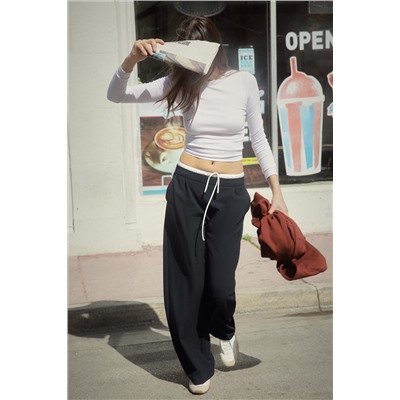 WIDE-LEG TROUSERS WITH DOUBLE WAISTBAND