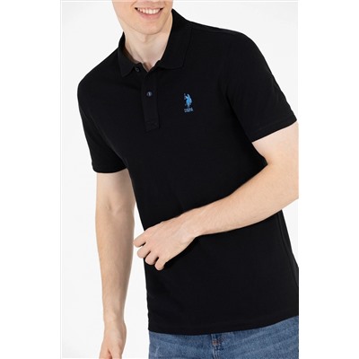 Erkek Siyah Basic Polo Yaka Tişört