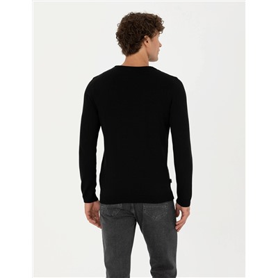 Siyah Slim Fit Kazak