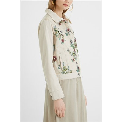 Chaqueta vaquera slim flores