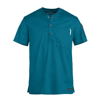 UA Advantage STRETCH Men's 2-Pocket Short Sleeve Henley Scrub Top