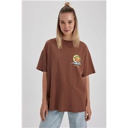 Defacto Coool Oversize Fit Baskılı Kısa Kollu %100 Pamuk Tişört A6252AX23SM