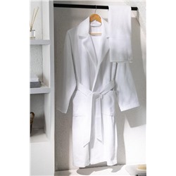 Carole Unisex %100 Pamuk Bornoz Set - Beyaz - Lüks Koleksiyon