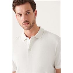 Beyaz %100 Pamuk Serin Tutan Polo Yaka T-Shirt