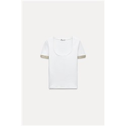 T-SHIRT EMBELLISHED WITH RHINESTONES
