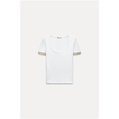T-SHIRT EMBELLISHED WITH RHINESTONES