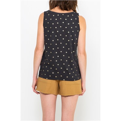 Camiseta de tirantes de lino Negro