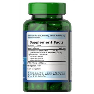 Puritan's Pride Non-GMO Soy Isoflavones 750 mg