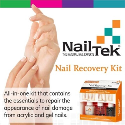 Nail Tek Nail Recovery Kit with Renew Cuticle Oil Strengthener and Ridge Filler