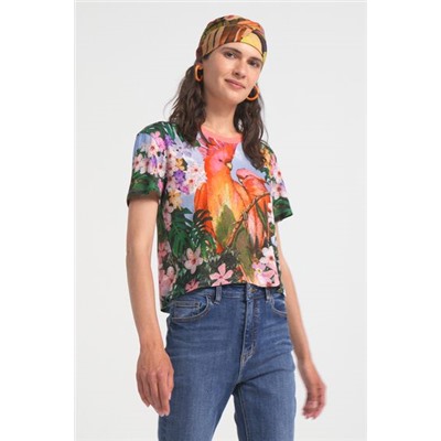 Camiseta tropical loros