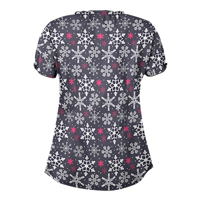 UA Sassy Snowflakes Granite Scrub Top