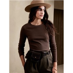 RIBBED CREW-NECK T-SHIRT