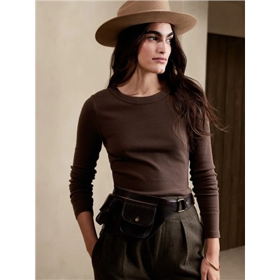 RIBBED CREW-NECK T-SHIRT