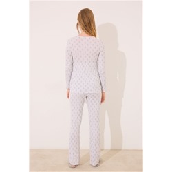 Pijama largo "maternity" soft touch gris