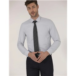 Gri Slim Fit Oxford Gömlek