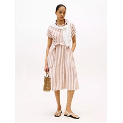 Stripe Linen-Cotton Blend Shirtdress