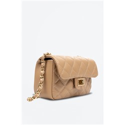 Bandolera de piel Beige y dorado - Firenze Artegiani