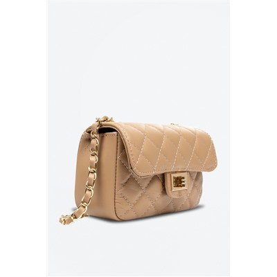 Bandolera de piel Beige y dorado - Firenze Artegiani