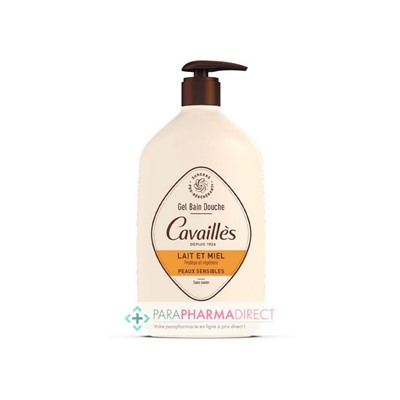 Cavaillès Gel Bain Douche - Lait et Miel - Peaux Sensibles 1 Litre