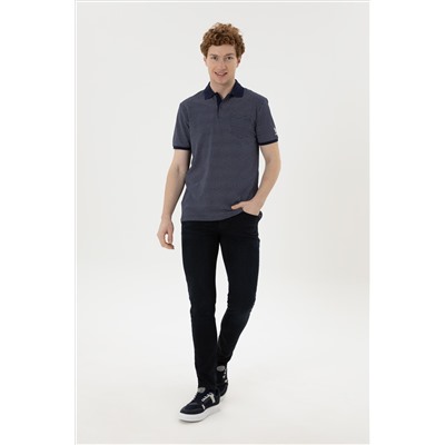 Erkek Regular Fit Polo Yaka Lacivert Tişört
