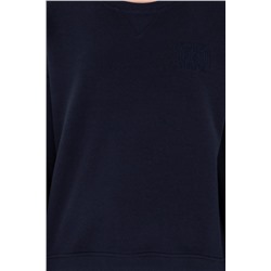 Kadın Lacivert Bisiklet Yaka Sweatshirt